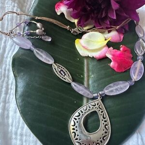 Silpada Elegant Purple and Silver 925 Pendant Necklace